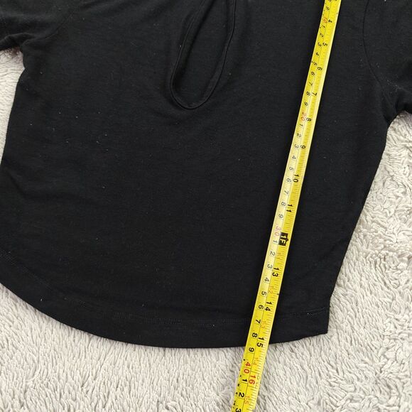 Topshop Keyhole Crop Top Women's 4 Black Neutral Minimalist Y2K 2000s - Picture 4 of 4